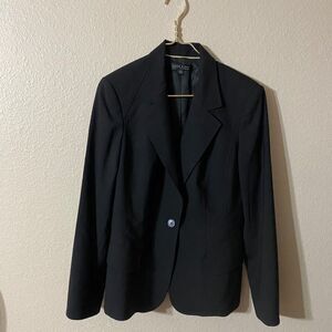 #7515 Anne Klein Women's Wool Black Blazer Size 14